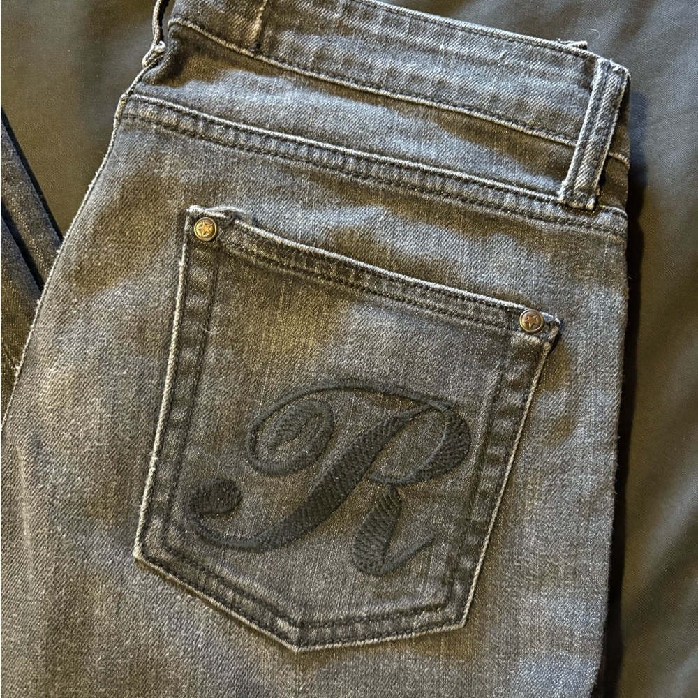 Rockstyle black/dark grey Women's Jeans size 29/35 Long Tall low rise Distressed